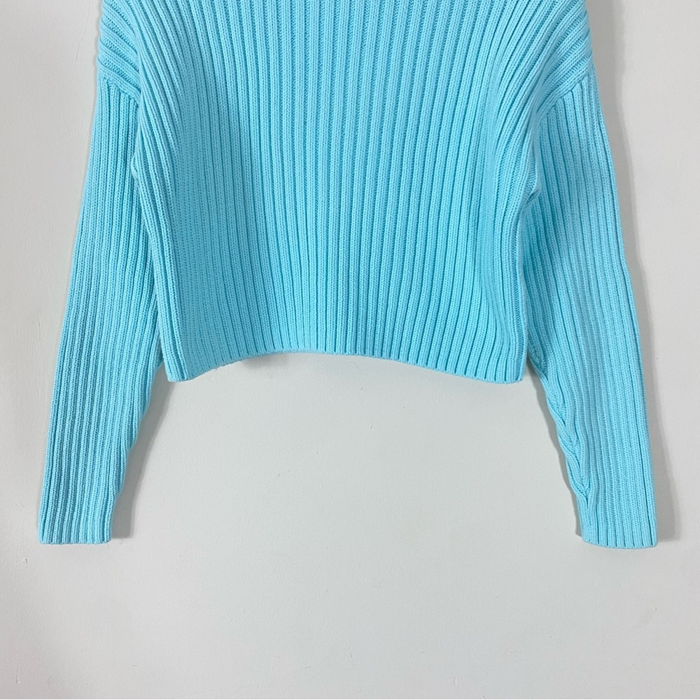 & OTHER STORIES Chunky Ribbed Turtleneck Sweater in Light Blue - XS - Picture 9 of 15